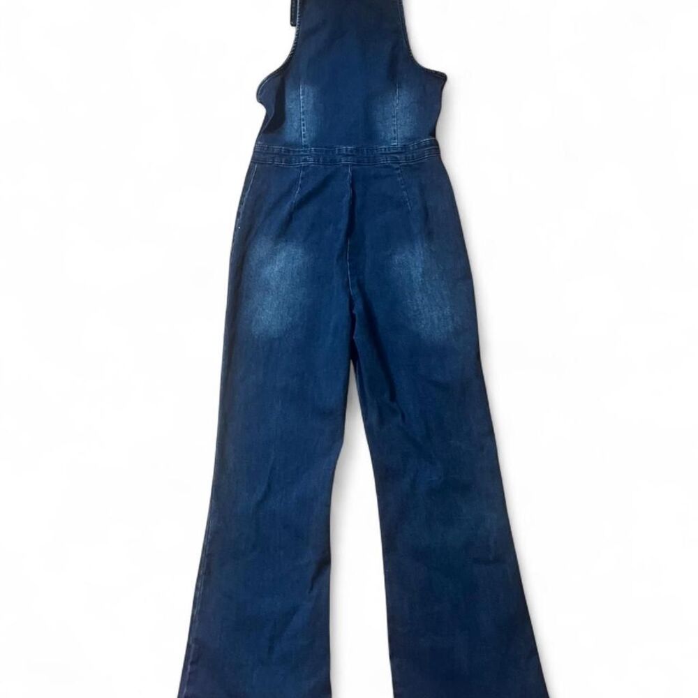 Unbranded Women's Sleeveless Stretch Denim Jumpsuit SZ L - Picture 2 of 6